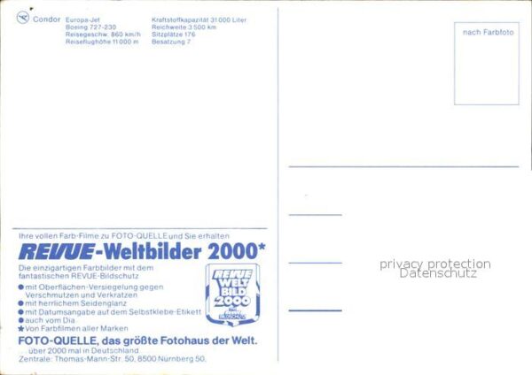 Flugzeuge Zivil Condor Europa-Jet Boeing 727-230 – Bild 2