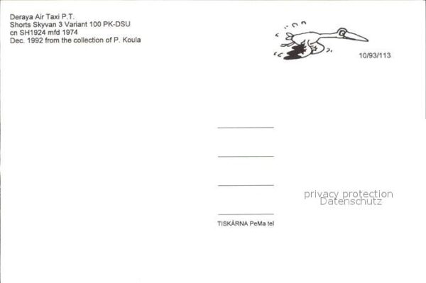 Flugzeuge Zivil Deraya Air Taxi P.T. Shorts Skyvan 3 Va – Bild 2
