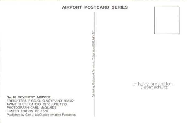 Flughafen Airport Aeroporto Coventry Airport Freighters F-GCJO G-AO – Bild 2