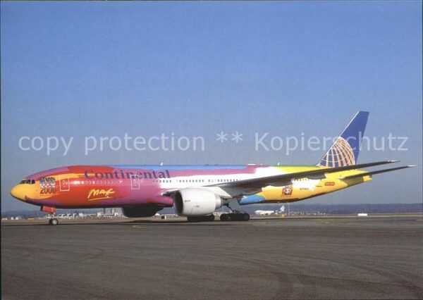 Flugzeuge Zivil Continental Airlines Peter Max colours