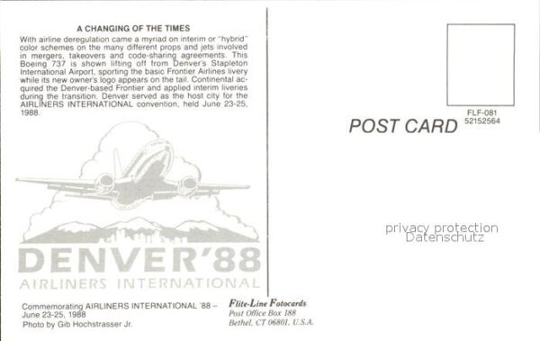 Flugzeuge Zivil Boeing 737 Denver's Stapleton Internati – Bild 2