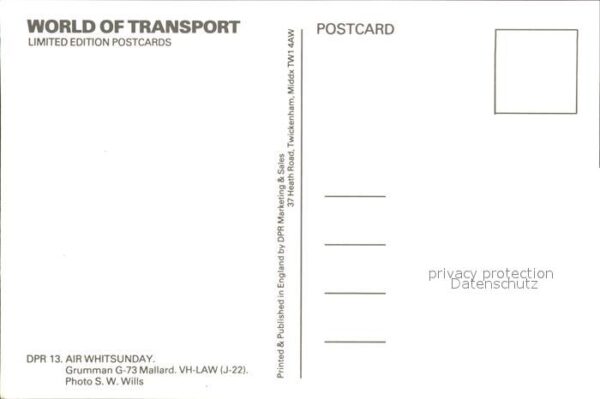 Flugzeuge Zivil WORLD OF TRANSPORT limited edition post – Bild 2