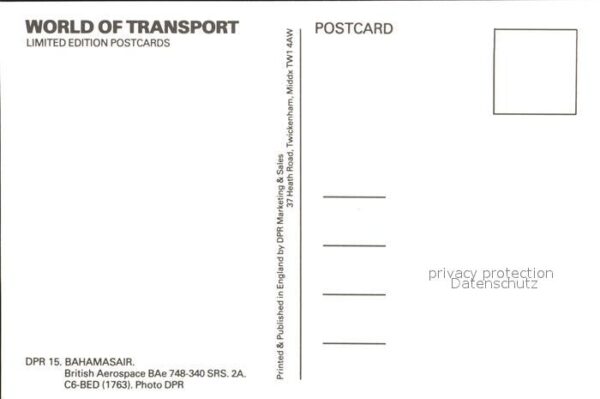 Flugzeuge Zivil World of transport Limited edition Post – Bild 2