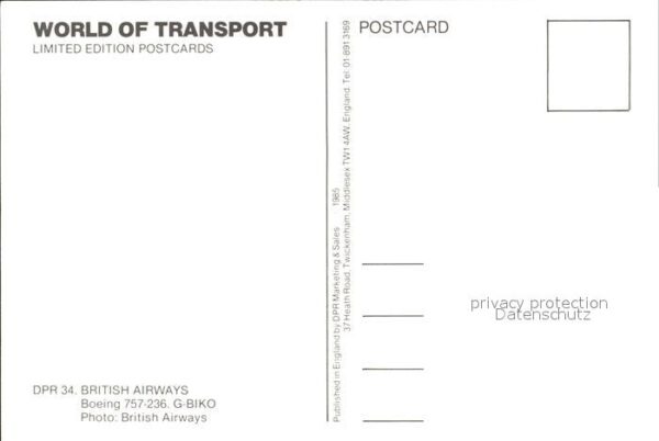 Flugzeuge Zivil WORLD OF TRANSPORT Limited edition post – Bild 2