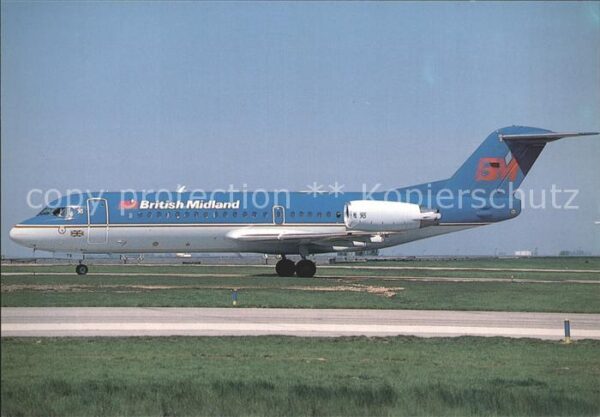 Flugzeuge Zivil Fokker 70 G-BVTE-British Midland Paris