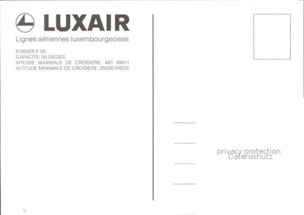 Flugzeuge Zivil Luxair Fokker F-50 Luxembourg – Bild 2