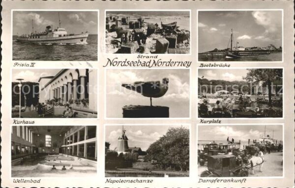 Norderney Nordseebad Bootsbrücke Kurplatz Kurhaus Wellenbad