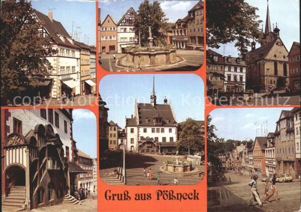 Poessneck Schuhgasse Marktbrunnen Markt Rathaus