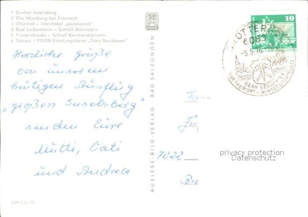 Brotterode Großer Inselsberg Wartburg Oberhof Inte – Bild 2