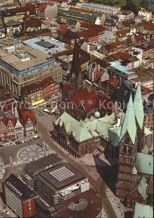 Bremen Fliegeraufnahme mit Kirche Marktplatz