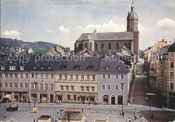 Annaberg-Buchholz Erzgebirge Markt mit Kirche und Pöhlberg