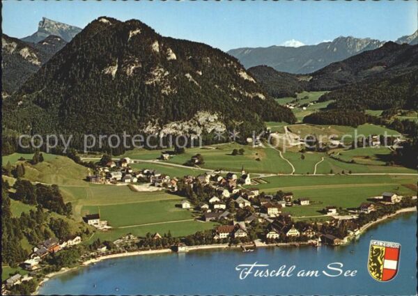 Fuschl See Salzkammergut Fliegeraufnahme mit Fuschlsee und Schaf