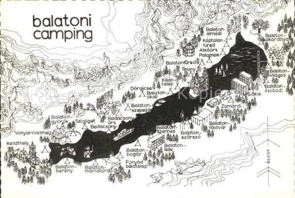 Balatonfuered Lagekarte und Orte um den Balaton
