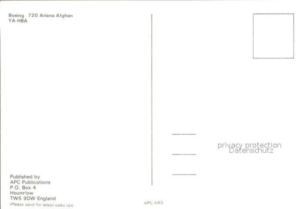 Flugzeuge Zivil Ariana Afghan Boeing 720 YA-HBA – Bild 2