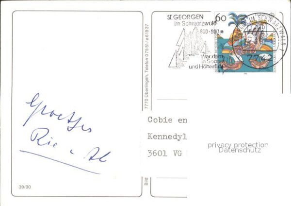 St Georgen Schwarzwald Nußbachtal Rathaus Trachtengruppe  Kran – Bild 2