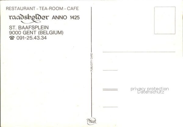 Gent Gand Flandre Restaurant Tearoom Cafe Raadskelder – Bild 2
