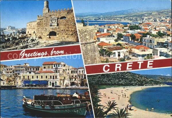 Kreta Crete Hafen Strand und Ruine