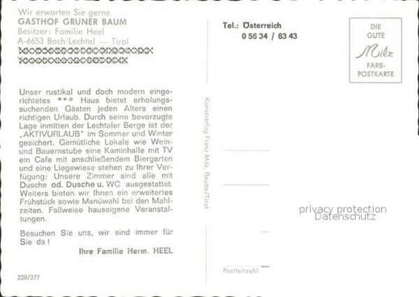 Bach Tirol Gasthof Grüner Baum im Lechtal – Bild 2
