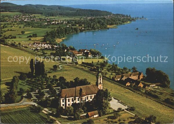Birnau Fliegeraufnahme mit Basilika und Bodens