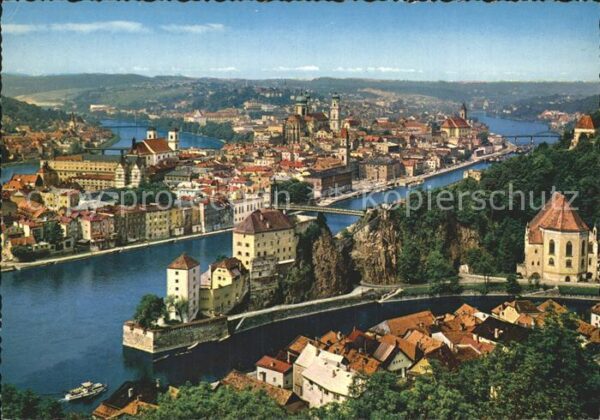 Passau Fliegeraufnahme Dreiflüssestadt