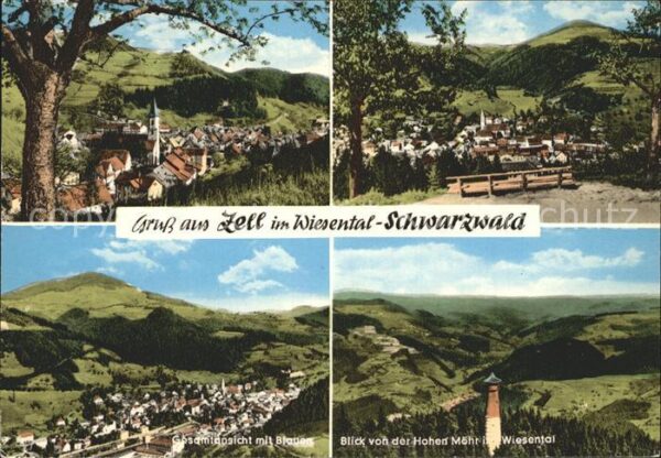 Zell Wiesental Blick von der Hohen Möhr