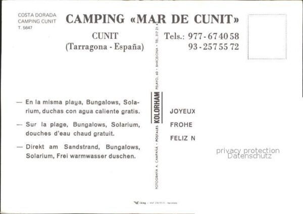 Costa Dorada Fliegeraufnahme Camping Cunit – Bild 2