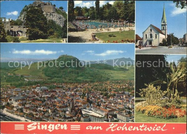 Singen Hohentwiel Kirche Schwimmbad Fliegeraufnahme
