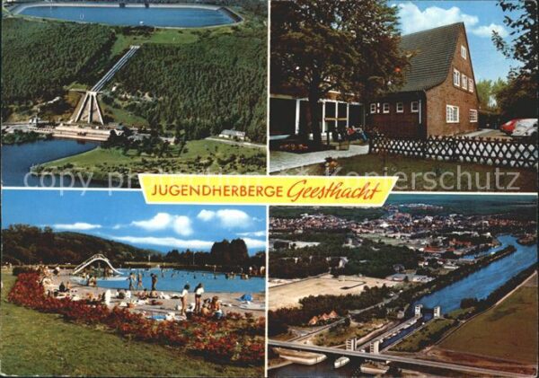 Geesthacht Elbe Jugendherberge Fliegeraufnahme Schwimmb