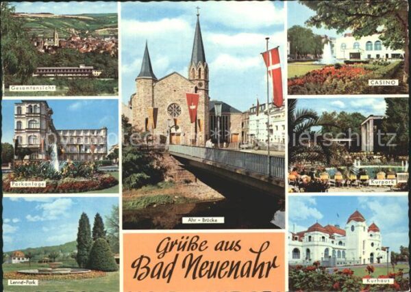 Bad Neuenahr-Ahrweiler Ahr-Brücke Kurpark Casino Kurhaus Lenne