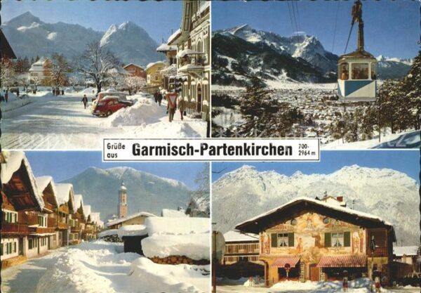 Garmisch-Partenkirchen Marktplatz Zugspitzgruppe Wankbahn Kram