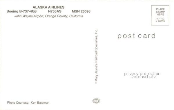 Flugzeuge Zivil Alaska Airlines Boeing 737-4Q8 N755AS M – Bild 2