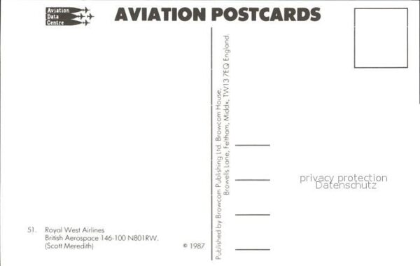 Flugzeuge Zivil Royal West Airlines British Aerospace 1 – Bild 2