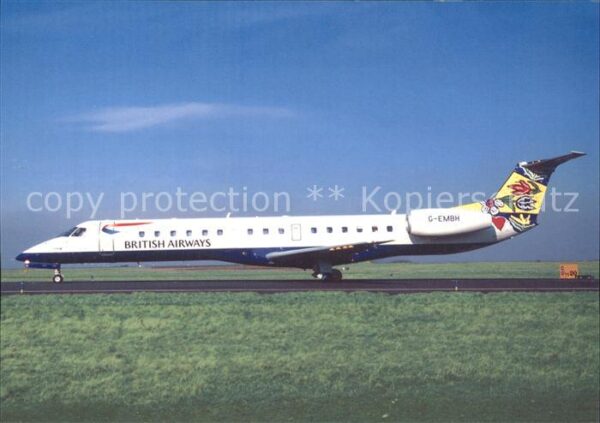 Flugzeuge Zivil British Airways Flower Field c/s Embrae