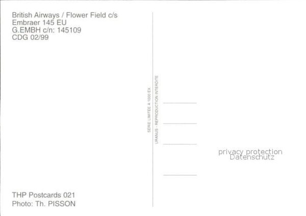 Flugzeuge Zivil British Airways Flower Field c/s Embrae – Bild 2