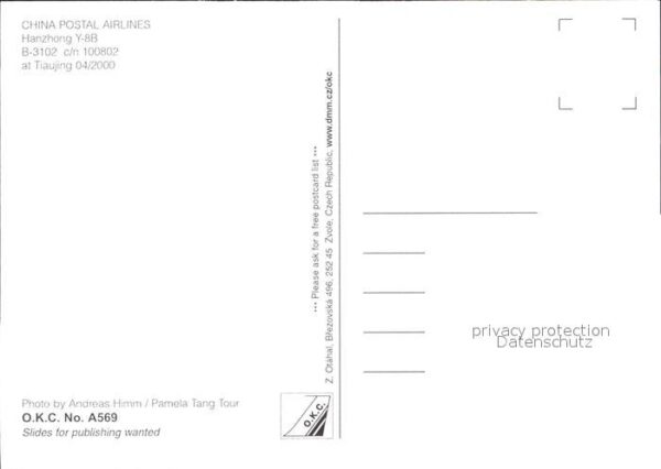 Flugzeuge Zivil China Postal Airlines Hanzhong Y-8B B-3 – Bild 2