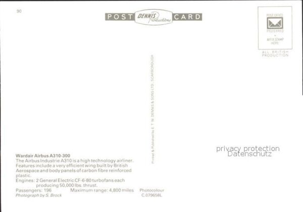 Flugzeuge Zivil Wardair Airbus  A310-300 – Bild 2