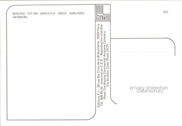 Flugzeuge Zivil America West Airlines Boeing 737-300 N1 – Bild 2