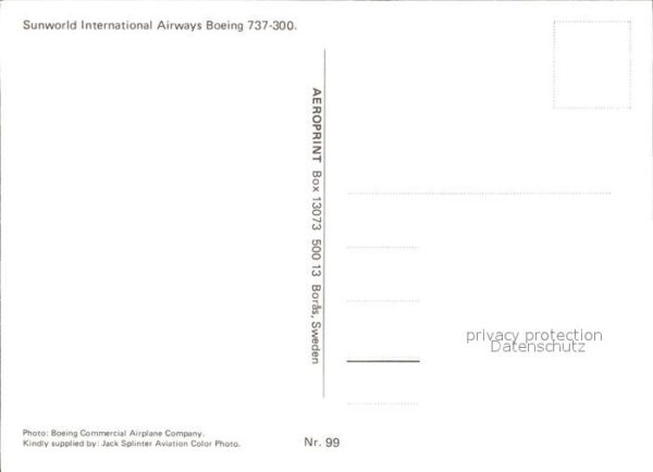 Flugzeuge Zivil Sunworld International Airways Boeing 7 – Bild 2