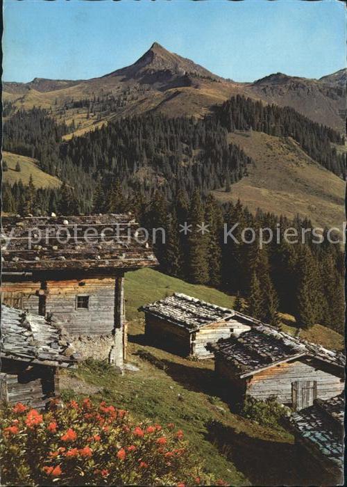 Brixen Thale Alpenmotiv Almhütten im Brixental gegen