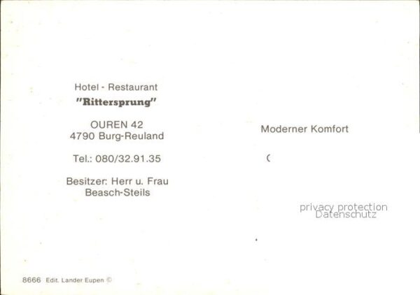 Burg-Reuland Hotel Restaurant Rittersprung – Bild 2