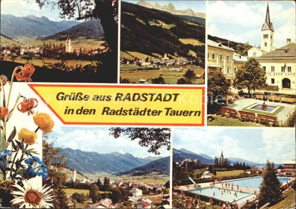 Radstadt Panorama mit Radstädter Tauern Kirche F