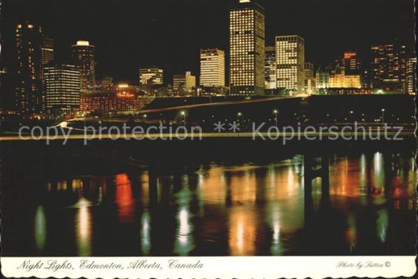 Edmonton Alberta Night Lights Skyline