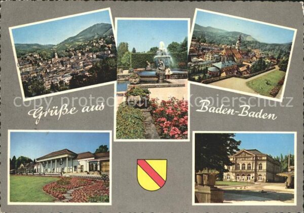Baden-Baden Panorama Brunnen Theater Kurhaus
