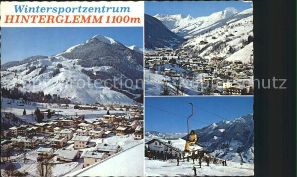 Hinterglemm Saalbach Gesamtansicht Wintersportplatz mit Zwöl