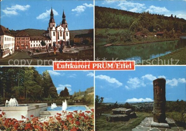 Pruem Eifel Kirche Wasserspiele Brunnen Ententeich