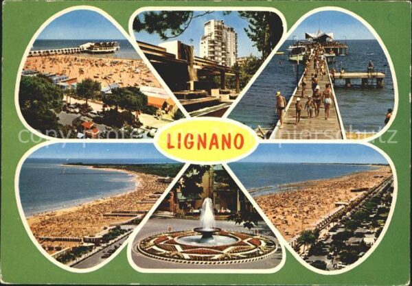 Lignano Strand Seebrücke Hotel Springbrunnen