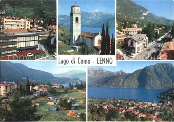 Lenno Lago di Como Teilansichten Kirche Campingplatz Comer