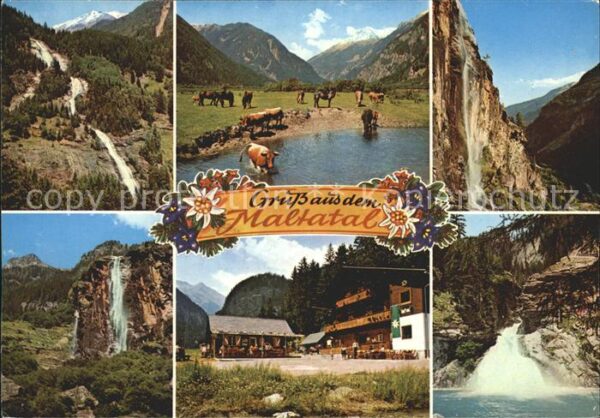 Maltatal Kaernten Tal der stürzenden Wasser Wasserfall Gm