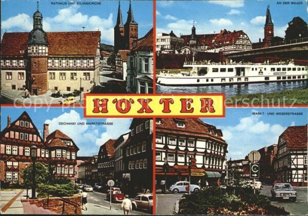 Hoexter Weser Rathaus Kiliankirche Dampfer Dechanei M