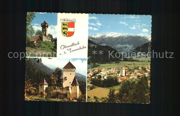Obervellach Kaernten Panorama Alpen Burg Niederfalkenstein B